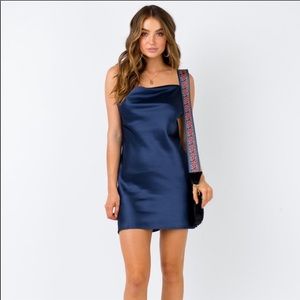 Princess poly satin cowl neck dress